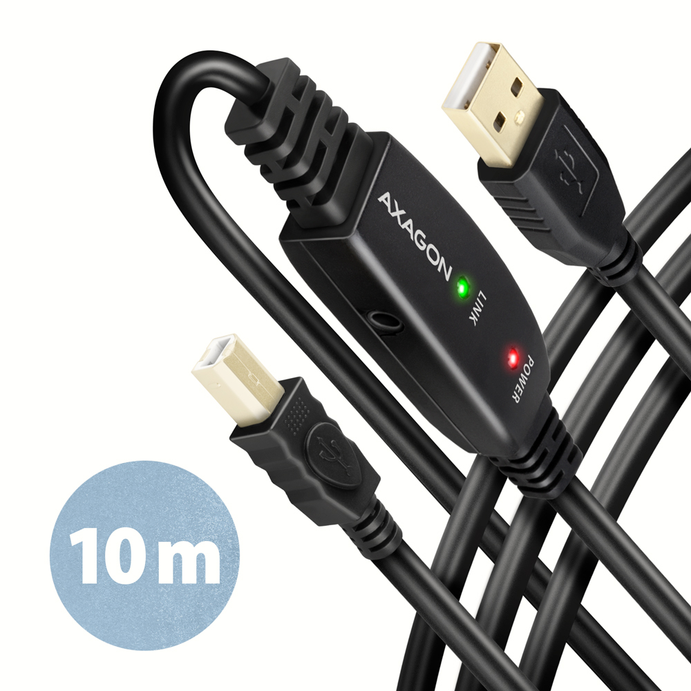 AXAGON - USB repeater cable, 10 m - ADR-210B - USB Type A - USB Type B