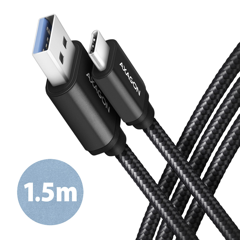 AXAGON - Data and charging USB 3.2 Gen1 cable, 1.5 m - BUCM3-AM15AB - USB Type C - USB Type A