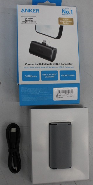 SALE OUT. Anker Nano Power Bank Built-In with USB-C Connector - A1653H11 - 5000 mAh - Black - DEMO