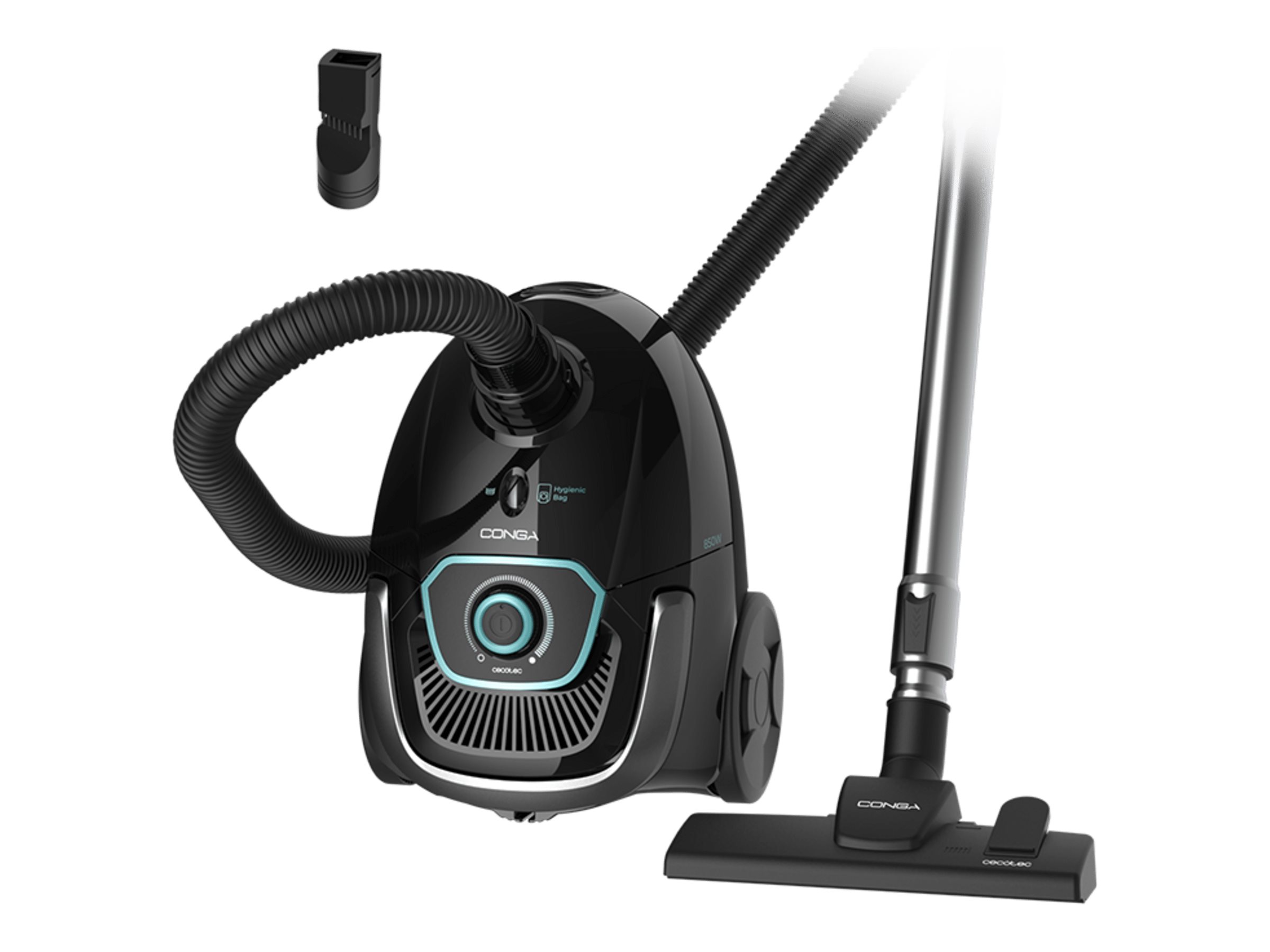 Cecotec Vacuum cleaner - Conga Powerbag 2500 Plus - Bagged - Dust capacity 2.5 L - Power 850 W - Black
