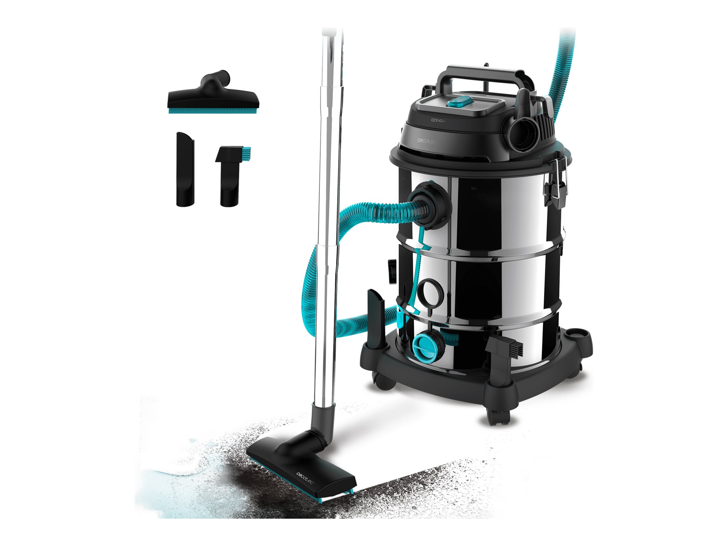Cecotec Vacuum cleaner - Conga Rockstar Wet & Dry Steel Max Pro - Corded operating - 1600 W - 220-240 V - Silver/Black