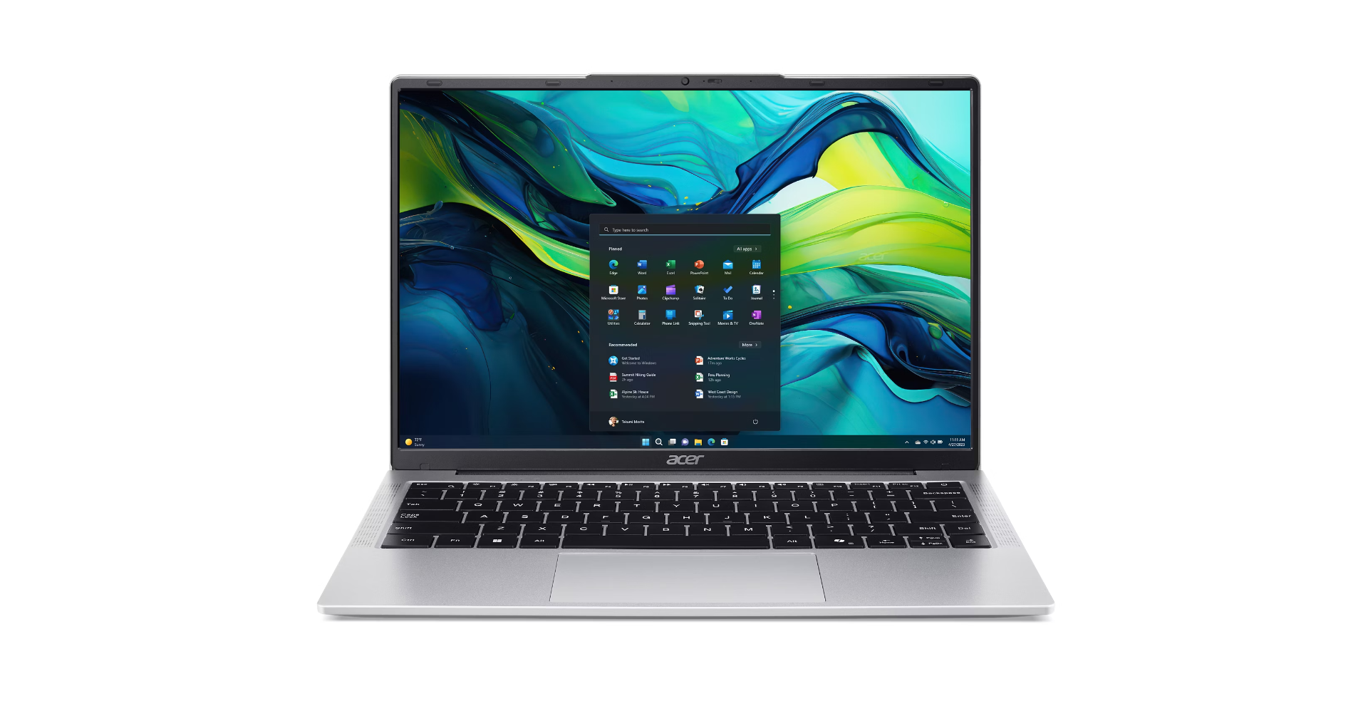 Acer Aspire Lite 14 AL14-44P - Light Silver - 14.5 " - WUXGA - 1920 x 1200 pixels - AMD Ryzen 5 - 7430U - 8 GB - DDR4 SDRAM - Solid-state drive capacity 512 GB - AMD Radeon Graphics - Windows 11 Home - Keyboard language US International - Warranty 24 mont