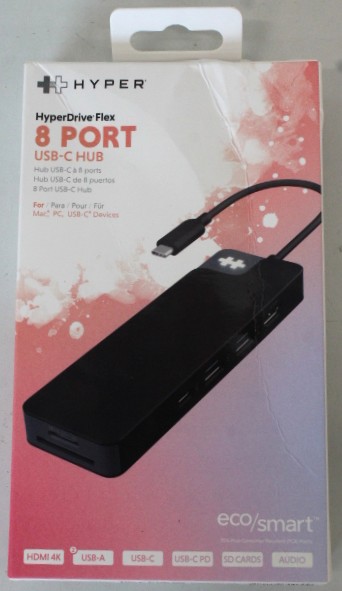 SALE OUT. Hyper HyperDrive Flex 8 Port USB-C Hub, Black - Hyper HyperDrive Flex 8 Port USB-C Hub, Black - HD4102BKGL - HDMI ports quantity 1 - Warranty 23 month(s) - DAMAGED PACKAGING