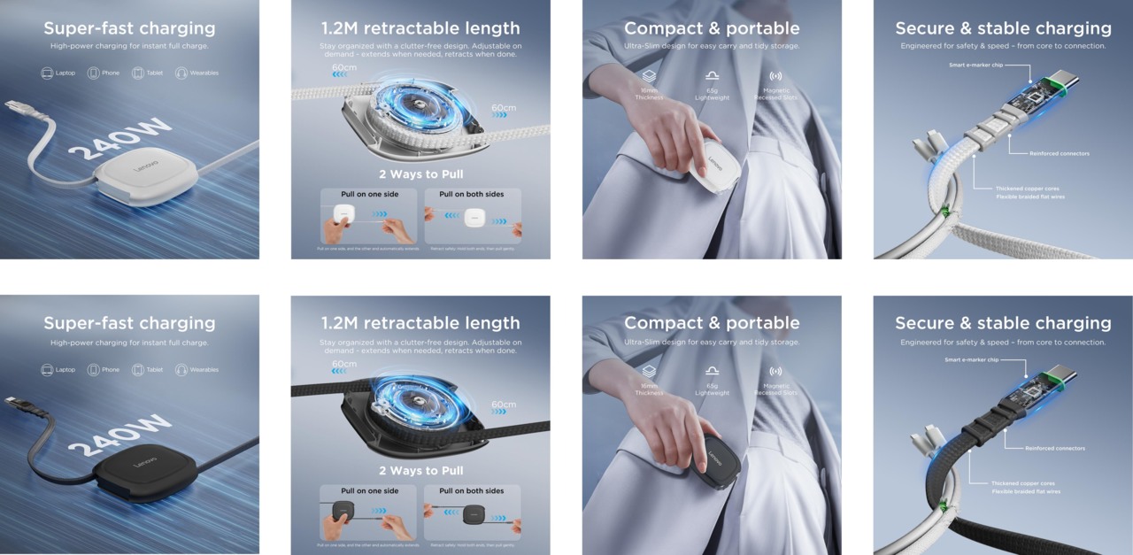 Lenovo 240W USB-C Retractable Cable