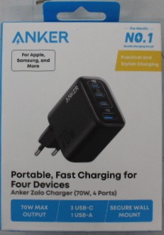 SALE OUT. Anker Zolo Charger 70W, 4-port, Black - Anker Charger - Zolo - DEMO - Black