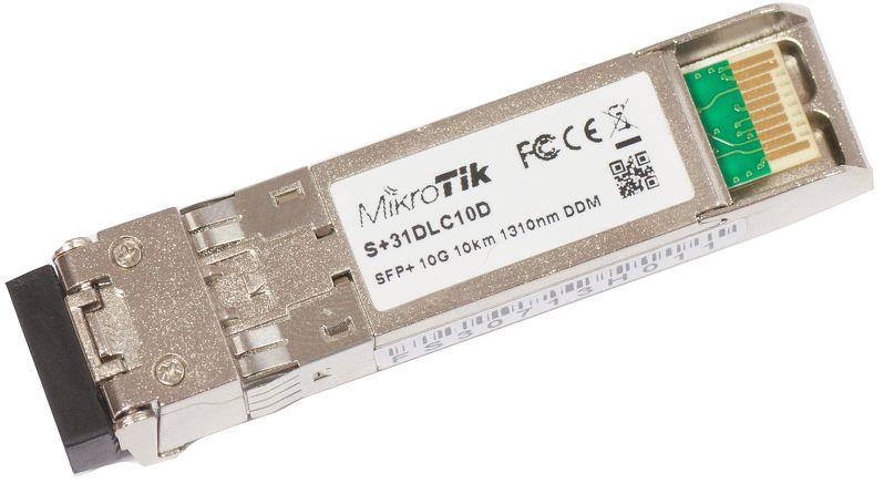 MikroTik - S+31DLC10D - SFP+ - Single-Mode Fiber - Dual LC - 10/100/1000/10000 Mbit/s - Wavelength 1310 nm - Maximum transfer distance 10000 m - -40 to +70C