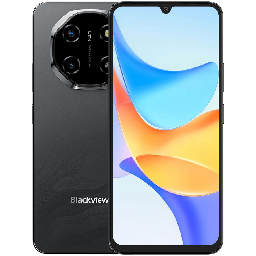 Blackview SHARK 6 5G 6.88inch FHD 1640x720 IPS LCD 120Hz 4+128GB Unisoc T8100 octa-core up to 2.2GHz Cam 13MP Front 8MP / 16+2MP Rear Battery 5000mAh Type-C Dual SIM SD card slots Android 15 Phantom Black