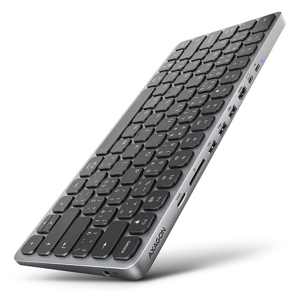 KEYBOARD + I/O HUB 9IN1/0.6M HMC-KB-GE AXAGON