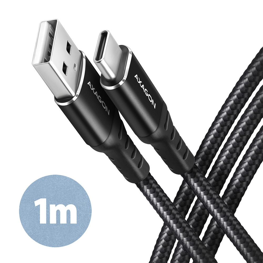 AXAGON - Data and charging USB 2.0 cable, 1 m - BUCM-AM10AB - USB-C to USB-A