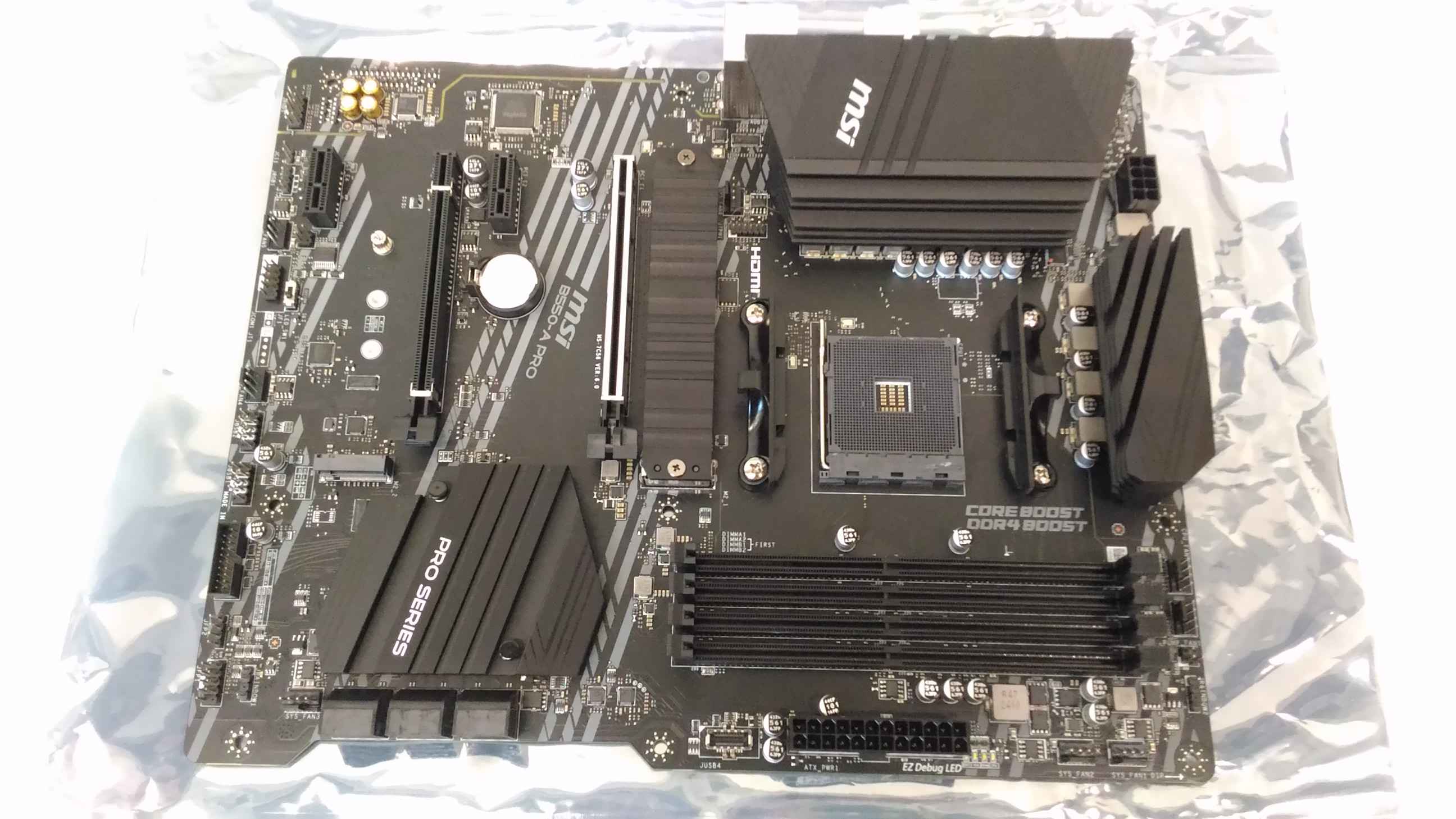SALE OUT. MSI B550-A PRO - Processor family AMD - Processor socket AM4 - DDR4 DIMM - Memory slots 4 - Supported hard disk drive interfaces SATA, M.2 - Number of SATA connectors 6 - Chipset AMD B550 - ATX - USED, REFURBISHED.WITHOUT ORIGINAL PACKAGING, MAN