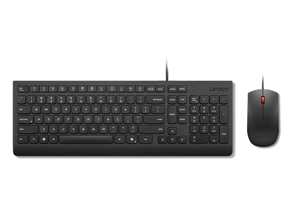 Lenovo Essential Wired Combo Keyboard and Mouse - Keyboard and Mouse Set - Wired - Mouse included - Estonian - Black
