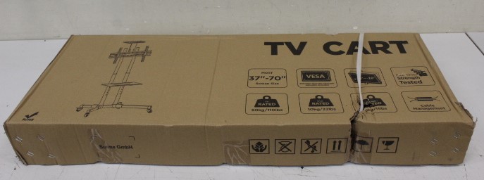SALE OUT. Sunne 37-70", Fixed height - SALE OUT. Sunne Floor stand - S112 multifunctional Mobile TV cart - Tilt - 37-70 " - DAMAGED PACKAGING - Black