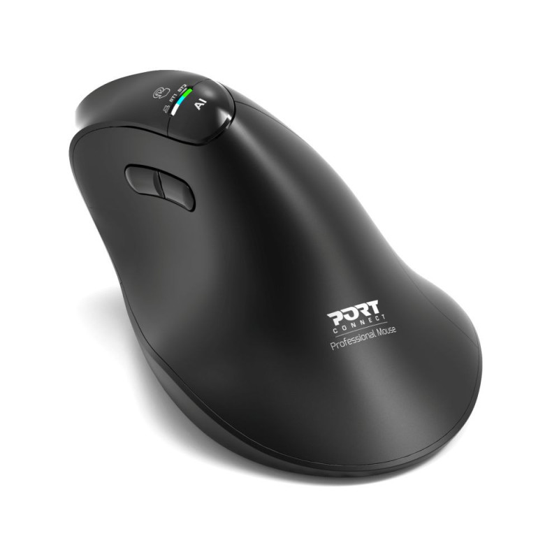 PORT CONNECT Mouse - ERGO AUDITOR - Wireless - Bluetooth, 2.4 GHz - Black