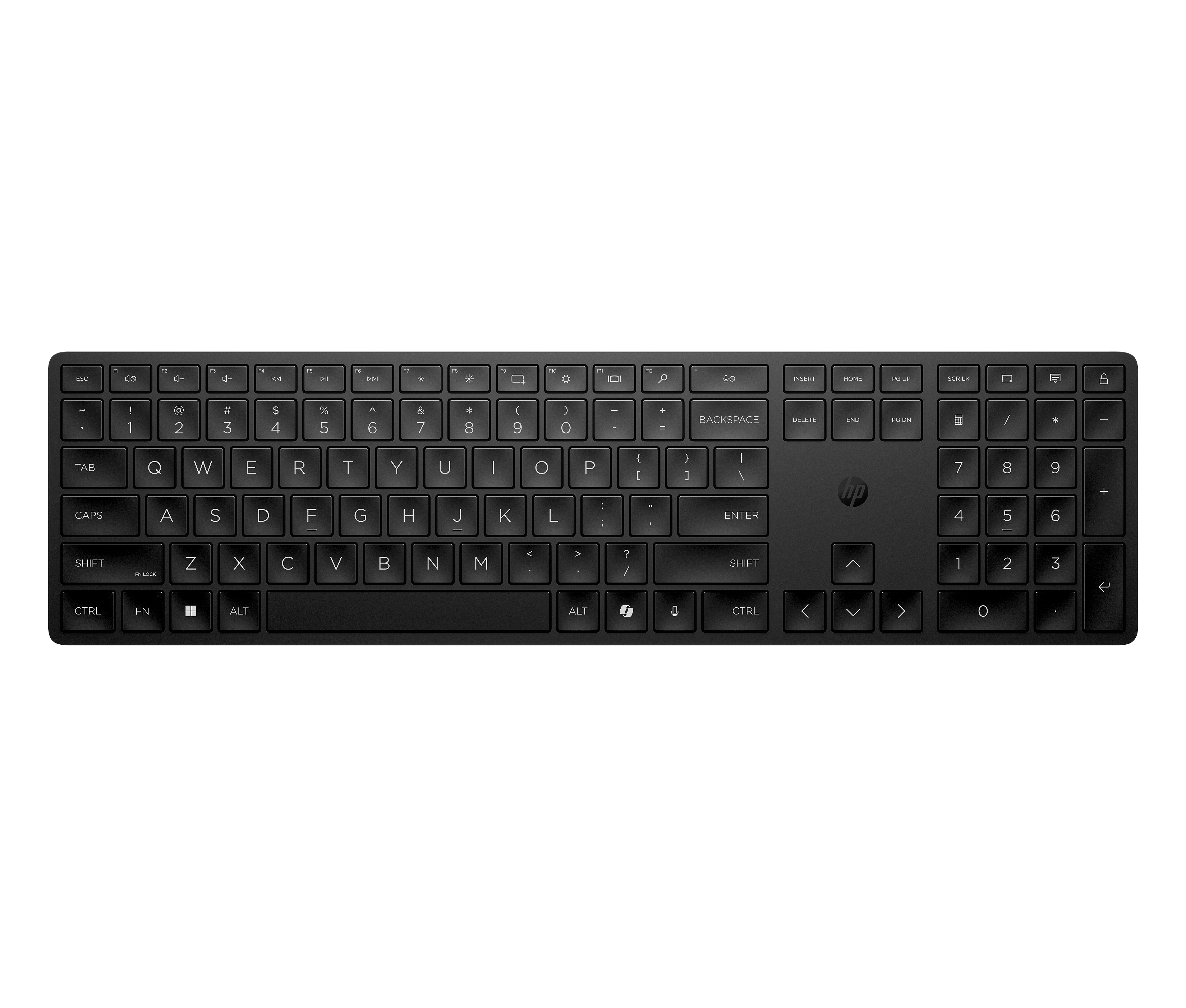 HP 455 Programmable Wireless Keyboard, Sanitizable - Black - US ENG
