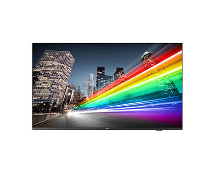 55” B-Line, 4K UHD, Chromecast built-in, Google Play Store, DVB-C/T/T2 Tuner, HDMI, Scheduler, Auto on/off, Crestron Connected Certified v2, Neets/Extron compatible, CMND Create & Control