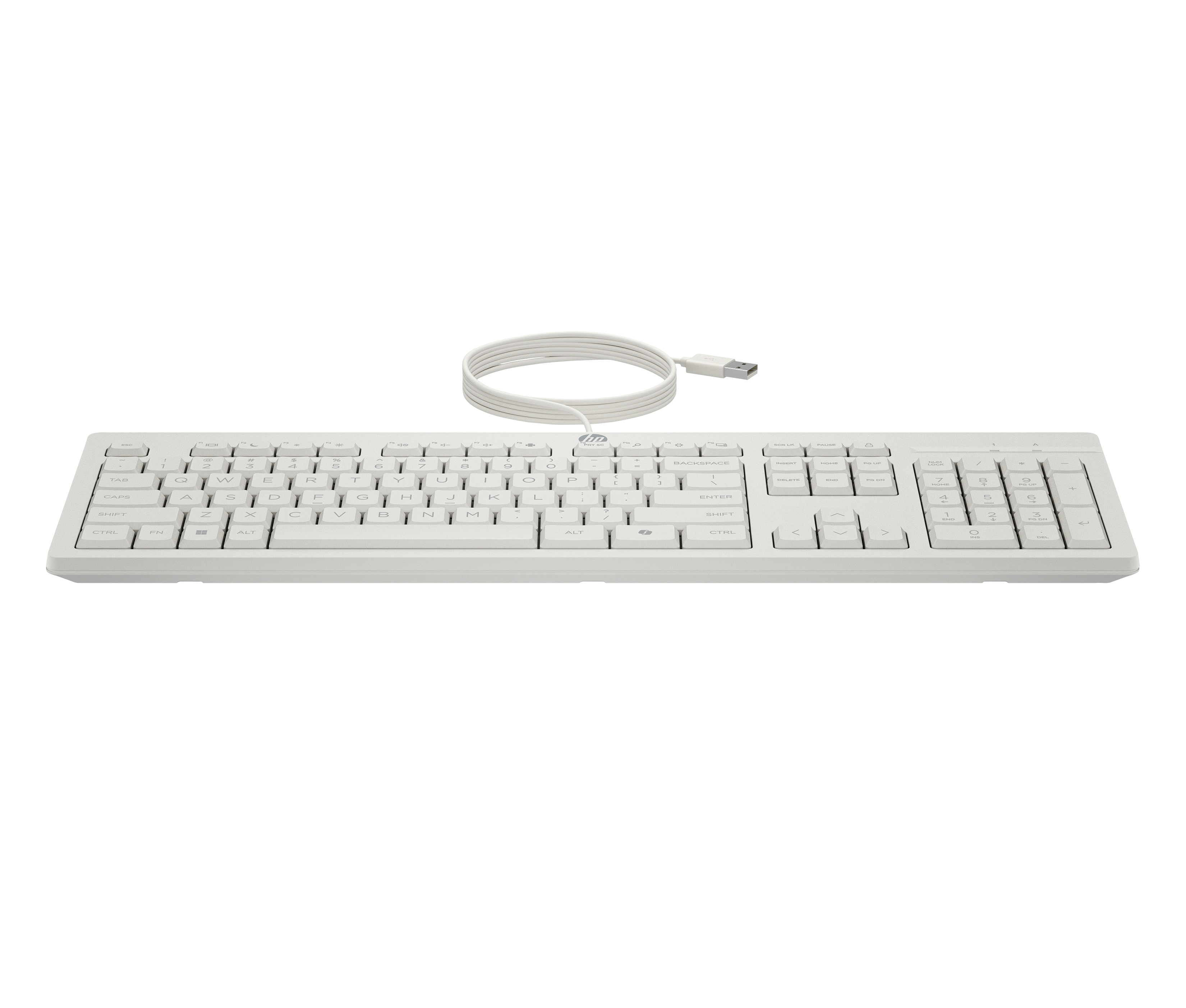 HP 225 G2 USB Wired Mouse Keyboard Combo, Copilot Key - Cashmere White - US/RUS