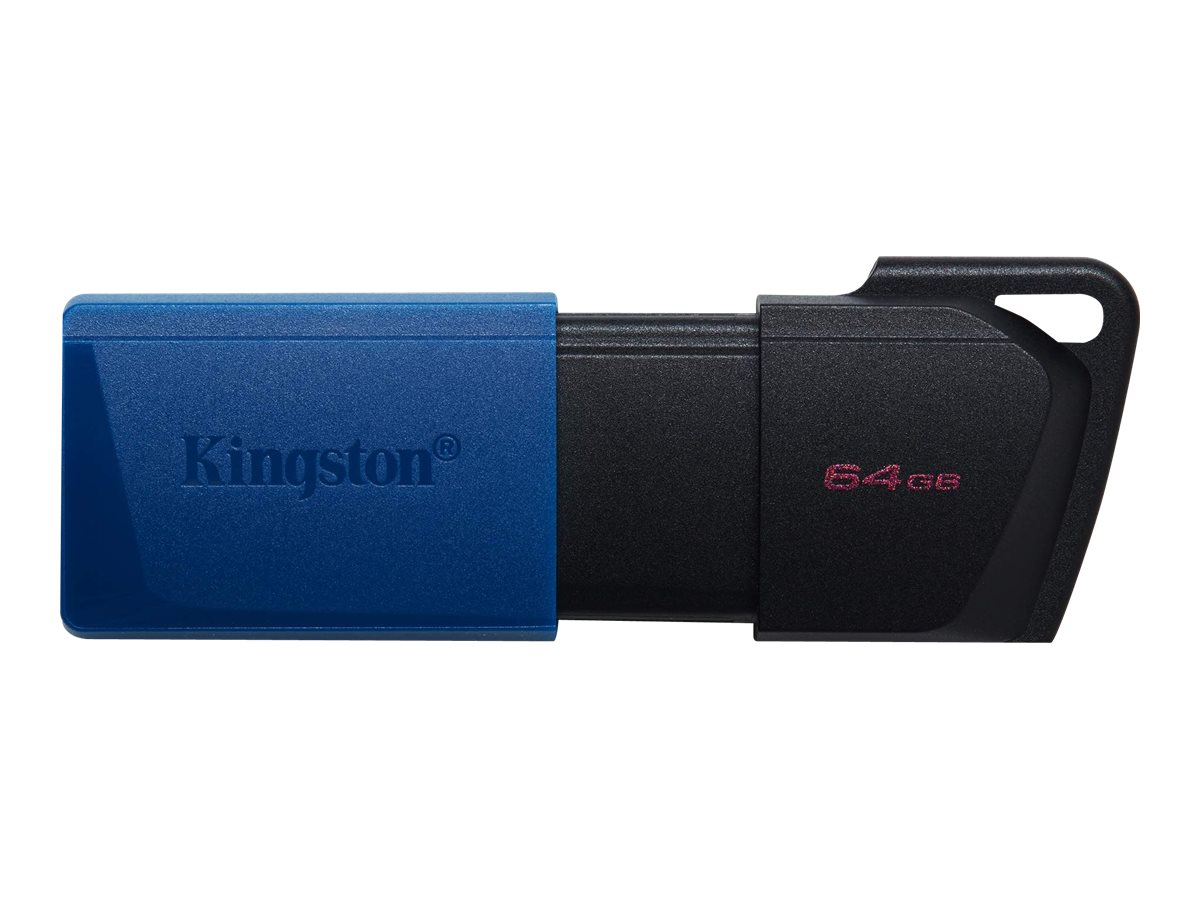 Kingston - USB 3.2 Flash Drive - DataTraveler Exodia M - 64 GB - USB Type-A - Black/Blue