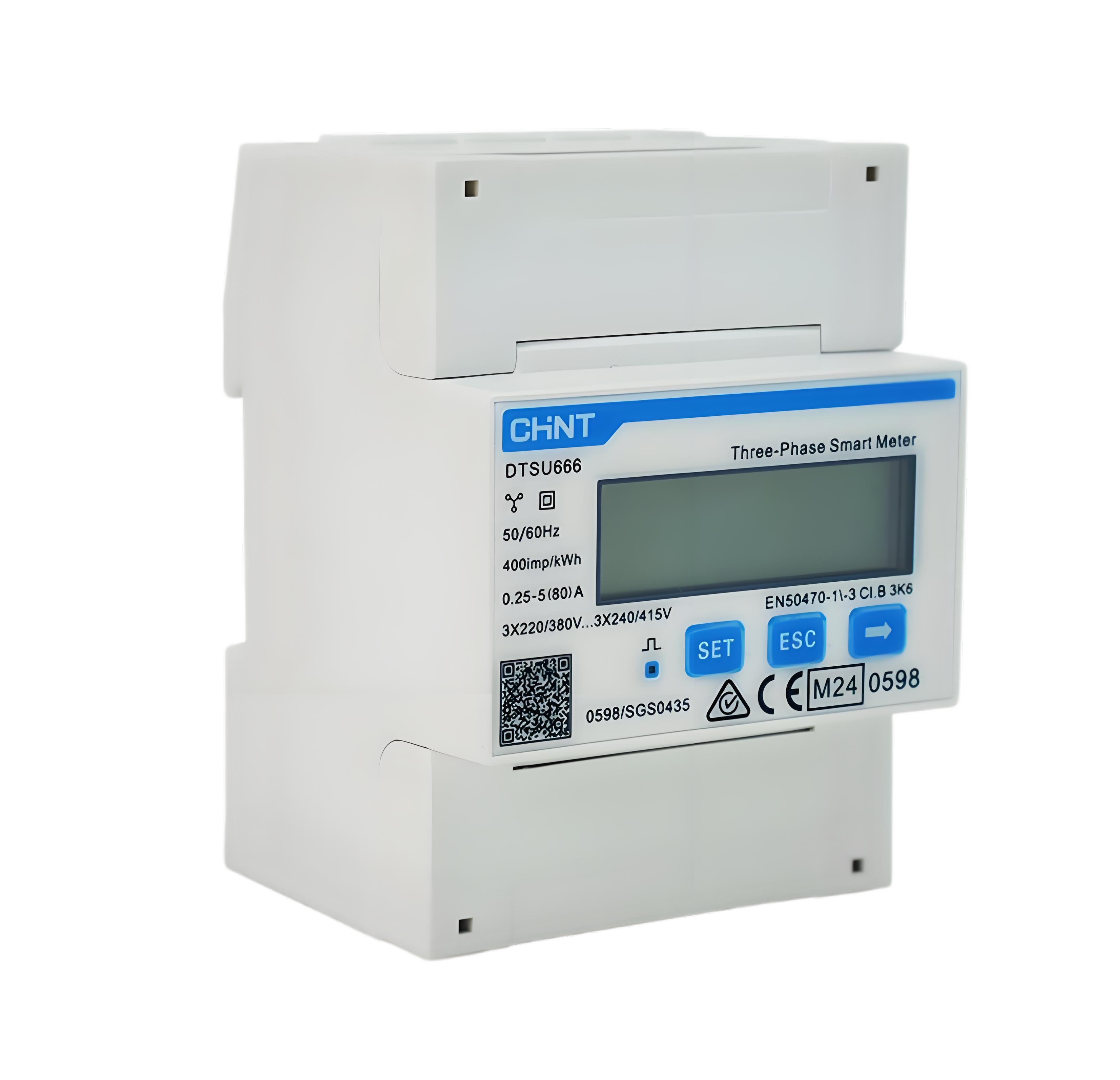 Chint - Smart Power Meter Direct Measurement 3Ph+N Modbus 80A MID (Compatible with DEYE) - DTSU666