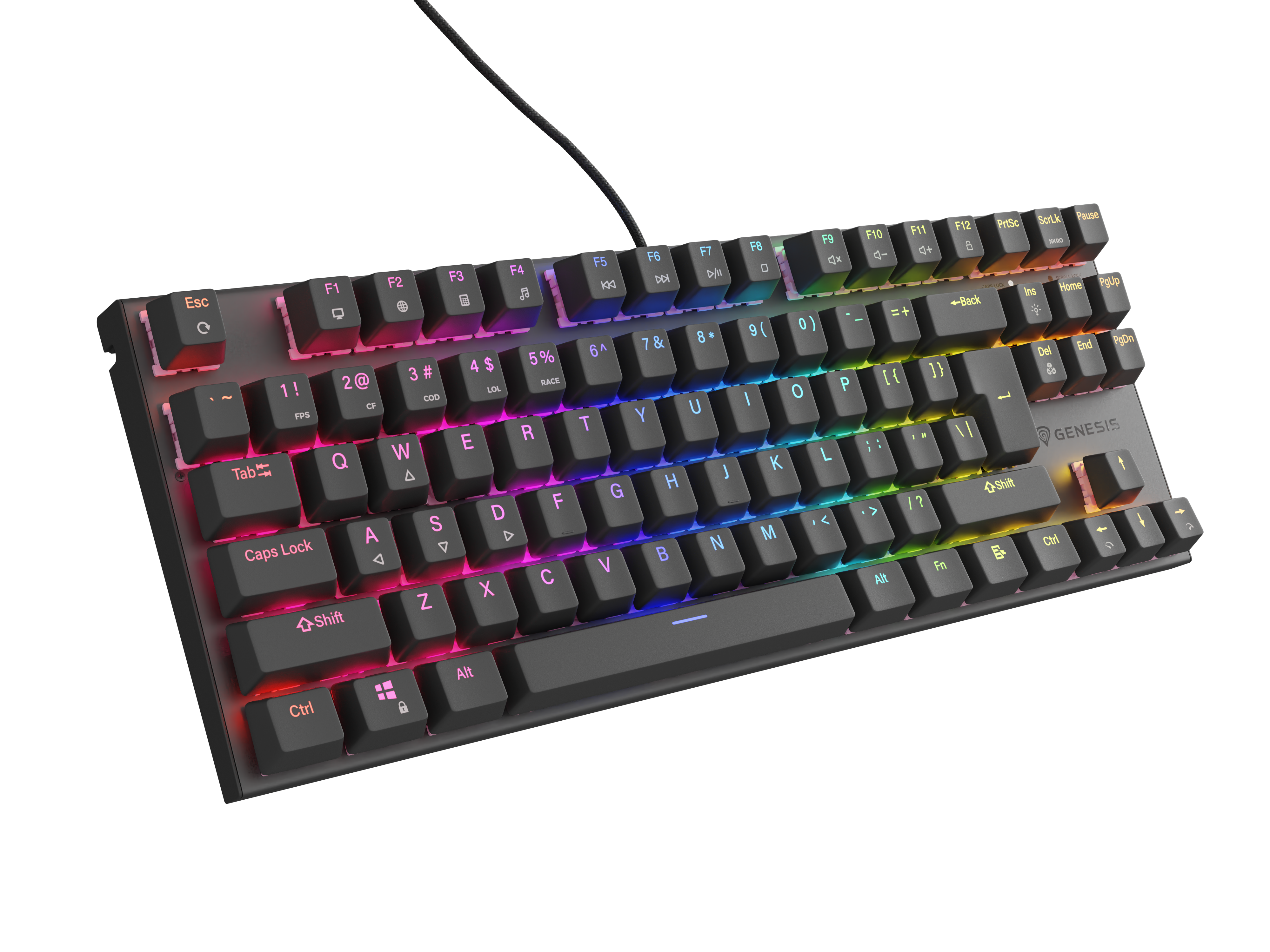 Genesis - THOR 303 - Mechanical Gaming Keyboard - Wired - US - Outemu Peach Silent - Black
