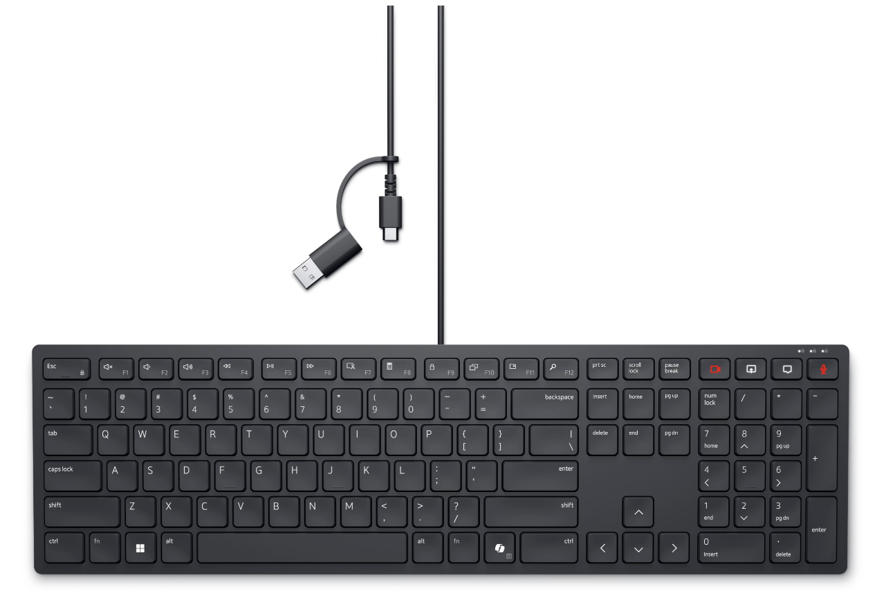 Dell - KB525C - Keyboard - Wired - Russian - Black
