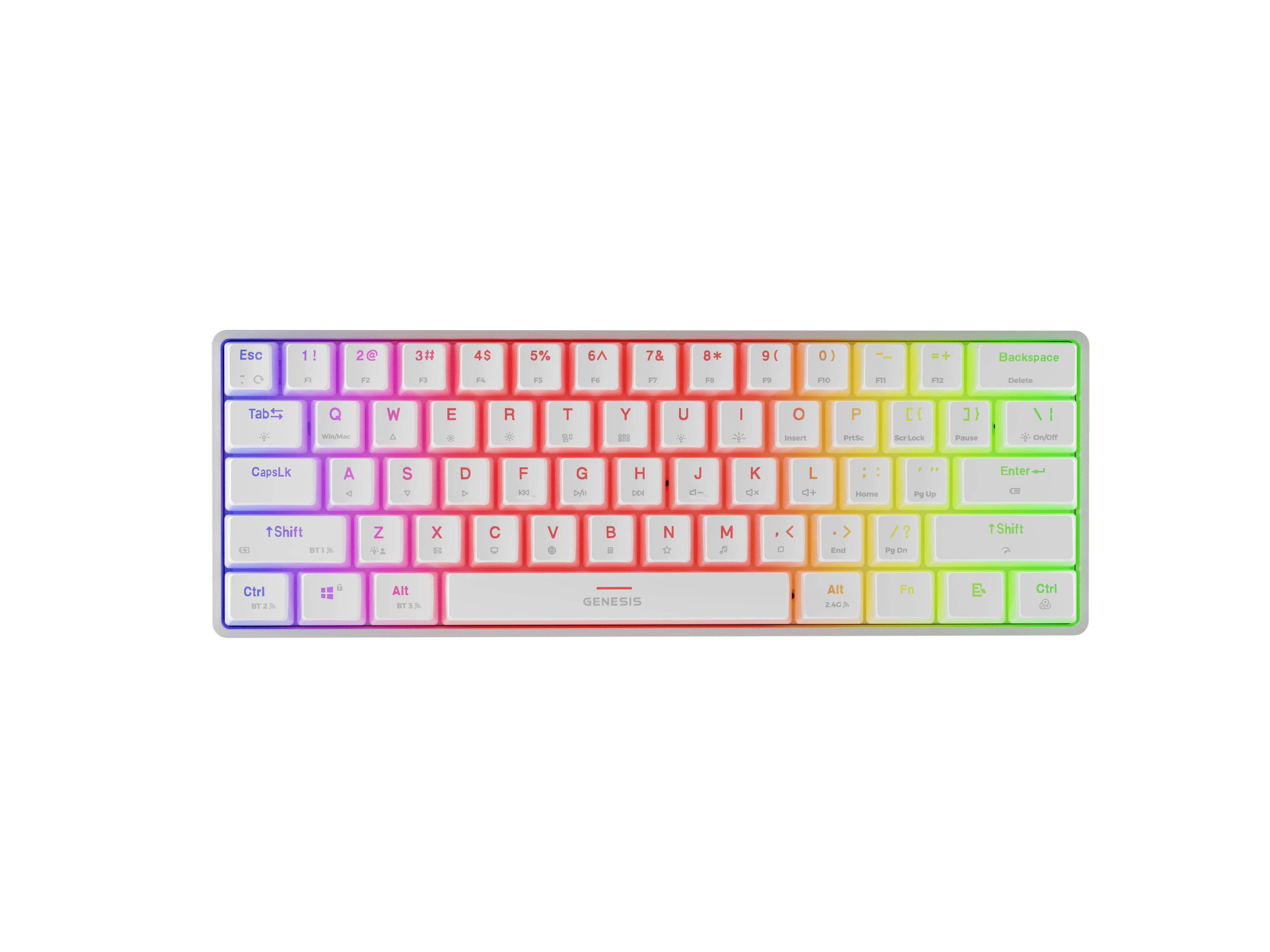 Genesis - THOR 660 G2 - Gaming Keyboard - Wireless/Wired - US - Linear - White - RGB