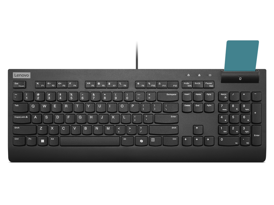 Lenovo Smartcard II - Keyboard - Wired - Estonian - Plunger type switch - Black