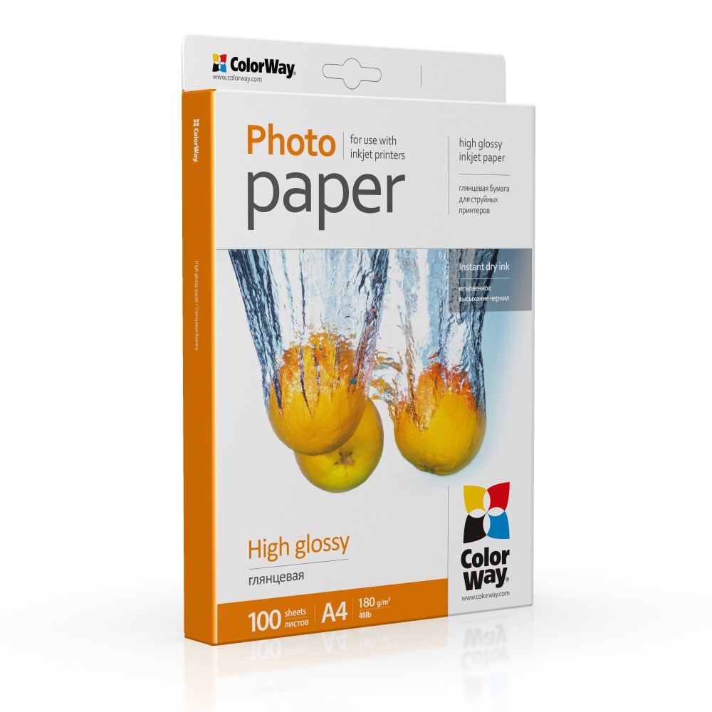 ColorWay Photo Paper, 100 sheets - High Glossy - 180 g/m² - A4