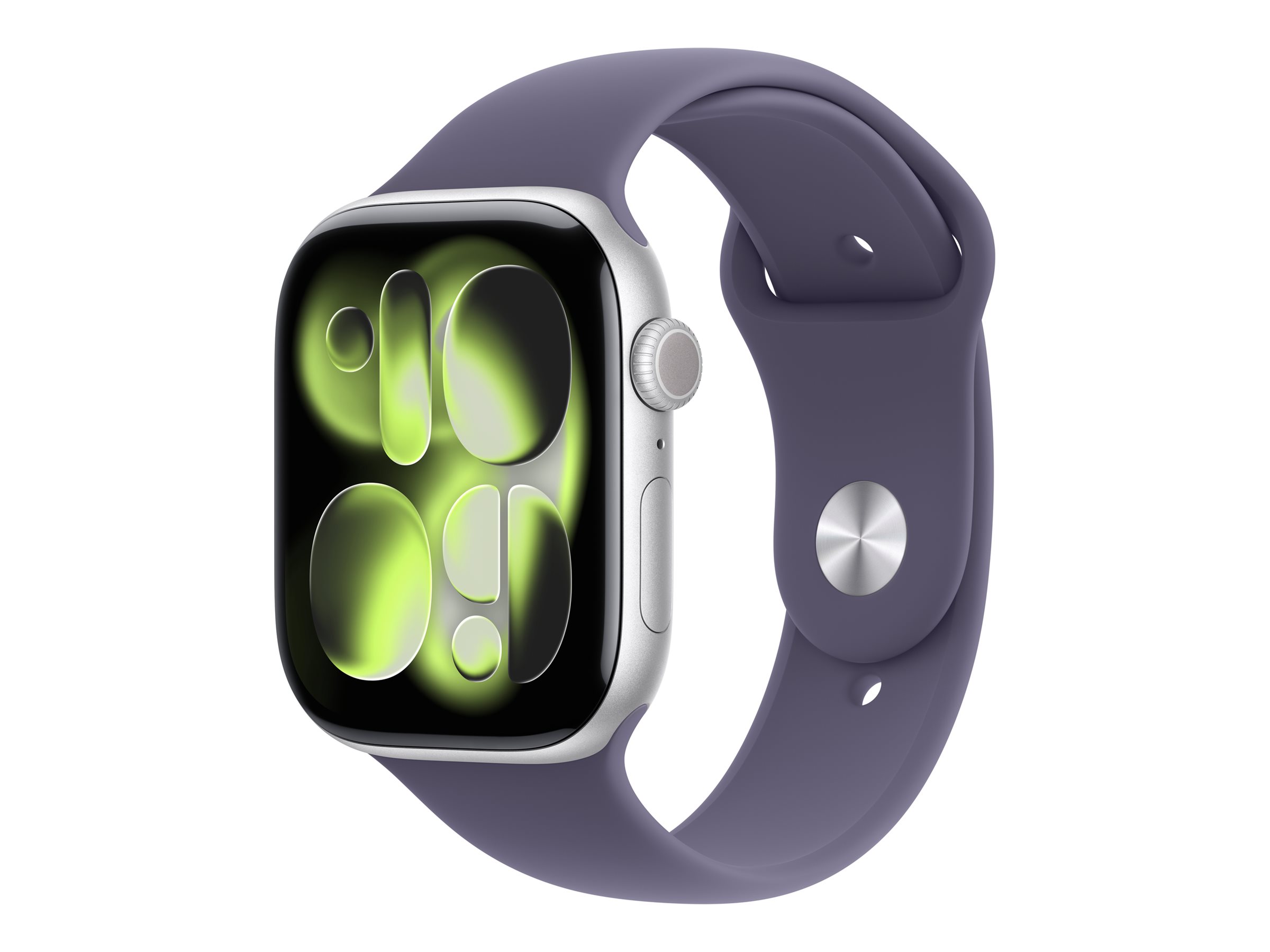 Apple Watch Series 11 GPS + Cellular 46mm Silver Aluminium Case with Purple Fog Sport Band - S/M - Apple