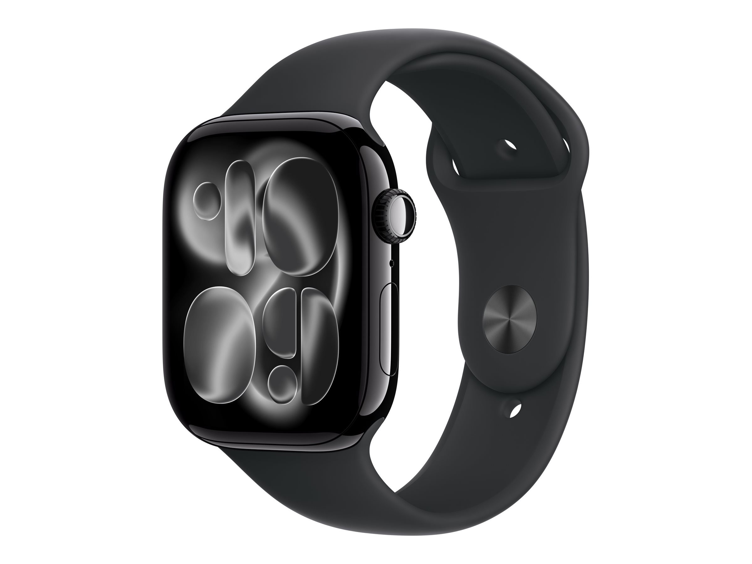 Apple Watch Series 11 GPS + Cellular 46mm Jet Black Aluminium Case with Black Sport Band - S/M - Apple