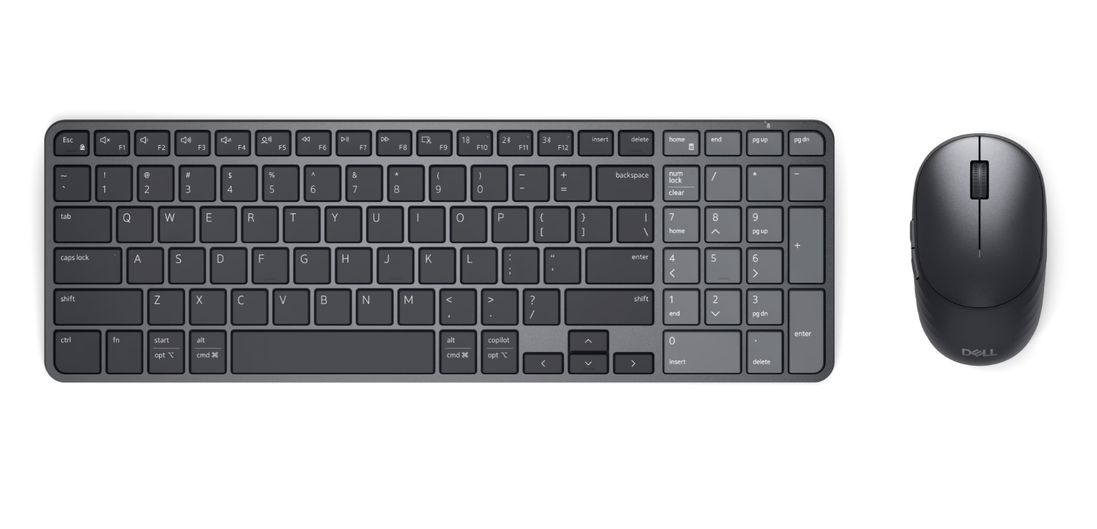 Dell Pro 7 Rechargeable Compact Keyboard and Mouse - KM746 - Keyboard and Mouse Set - Wireless - Mouse included - Lithuanian
