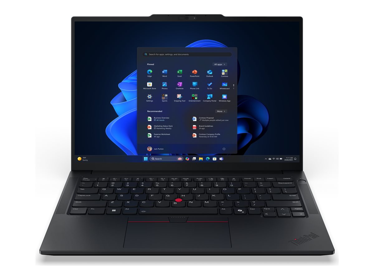 Lenovo ThinkPad E14 G7 Intel - Black - 14 " - IPS - WUXGA - 1920 x 1200 pixels - Anti-glare - Intel Core Ultra 7 - 258V - 32 GB - Soldered LPDDR5x - Solid-state drive capacity 512 GB - Intel Arc Graphics 140V - Windows 11 Pro - 802.11ax - Bluetooth versio