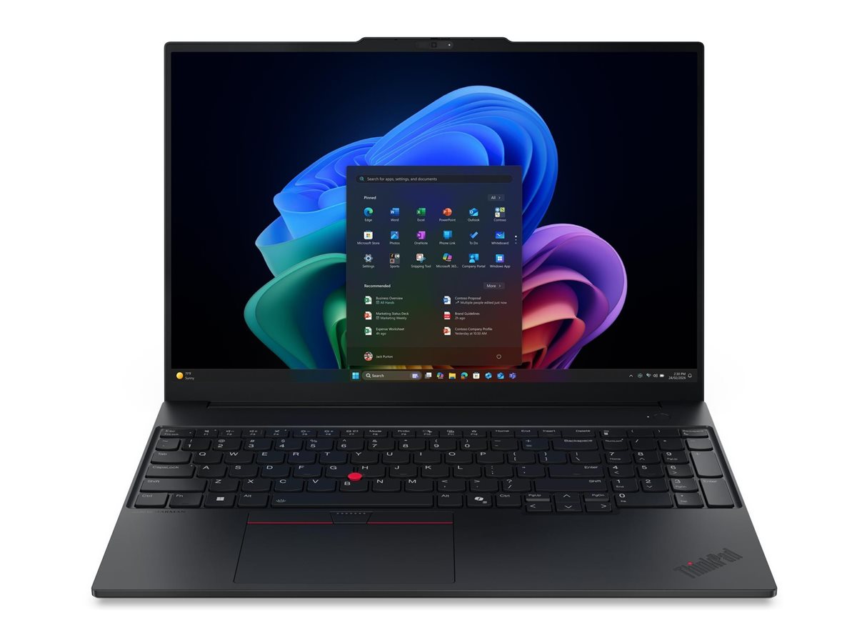 Lenovo ThinkPad E16 G4 Intel - Black - 16 " - IPS - WUXGA - 1920 x 1200 pixels - Anti-glare - Intel Core Ultra 7 - 355 - 16 GB - SODIMM DDR5 - Solid-state drive capacity 512 GB - Intel Graphics - Windows 11 Pro - 802.11be - Bluetooth version 5.4 - Keyboar