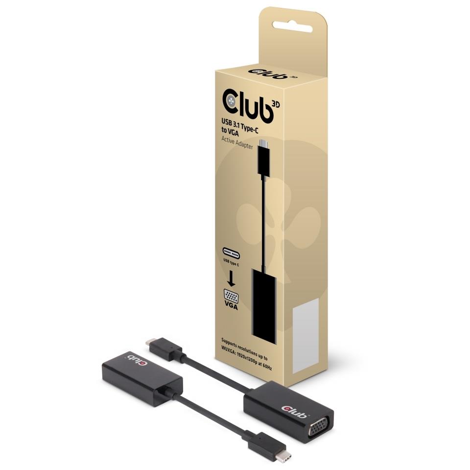 I/O ADAPTER USB-C TO VGA/M/F CAC-1502 CLUB3D