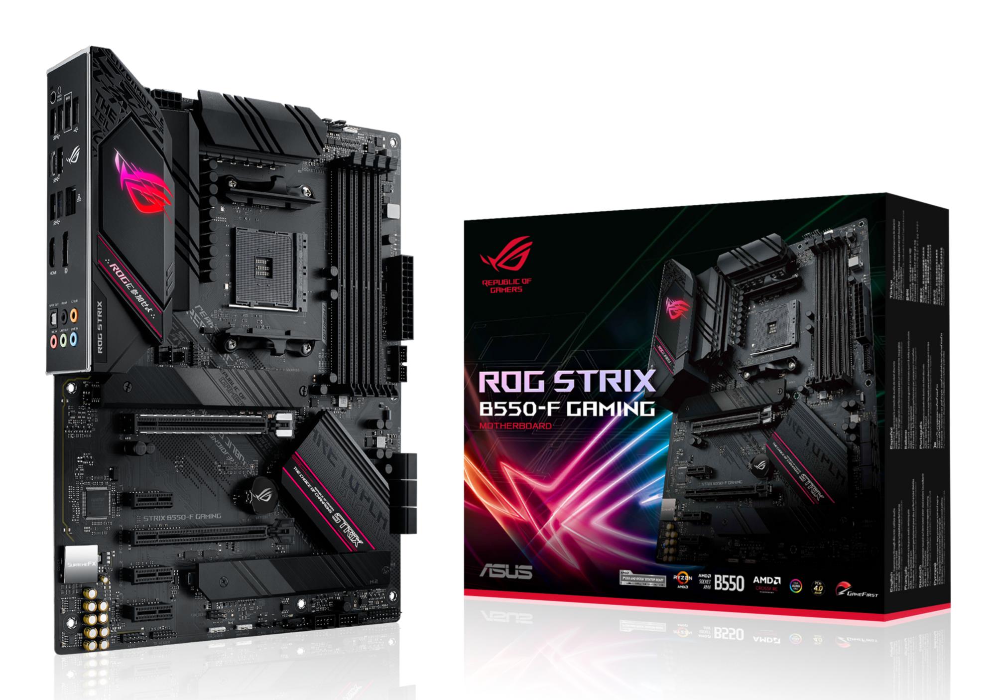 Mainboard|ASUS|AMD B550|SAM4|ATX|3xPCI-Express 3.0 1x|1xPCI-Express 3.0 16x|2xM.2|1xPCI-Express 4.0 16x|Memory DDR4|Memory slots 4|1xHDMI|1xDisplayPort|2xUSB 2.0|1xUSB type C|5xUSB 3.2|1xOptical S/PDIF|1xRJ45|5xAudio port|ROGSTRIXB550-FGAMING