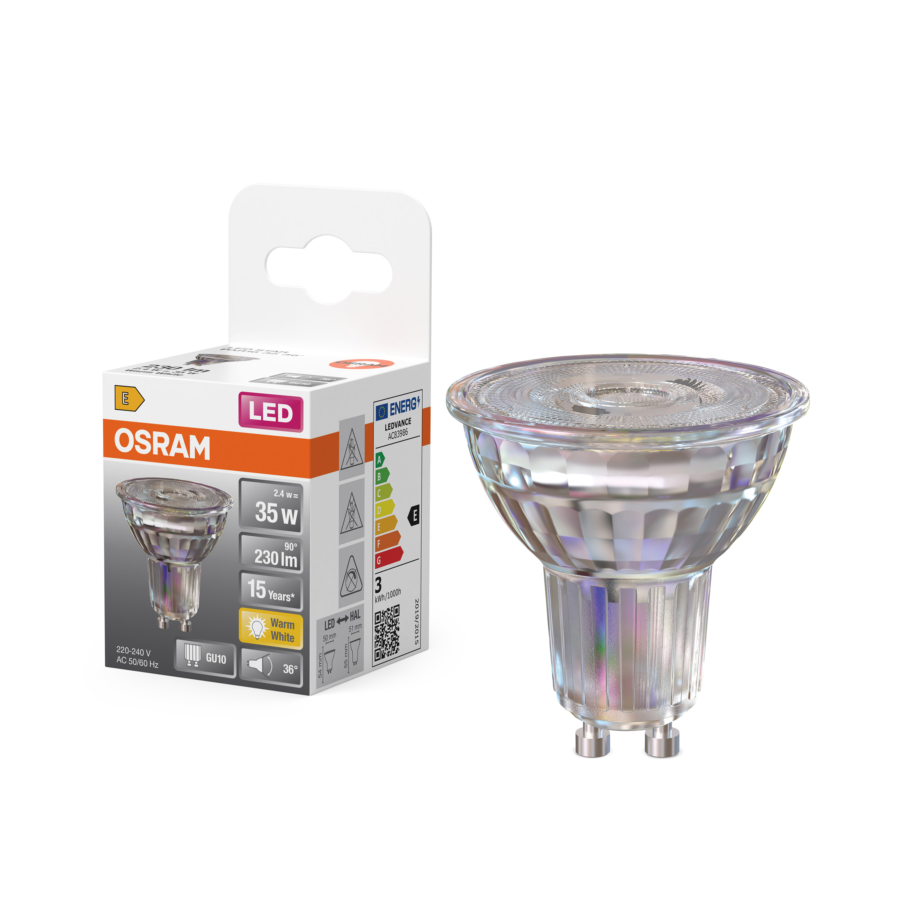 Osram Parathom Reflector - GU10 - 2.4 W - Warm White