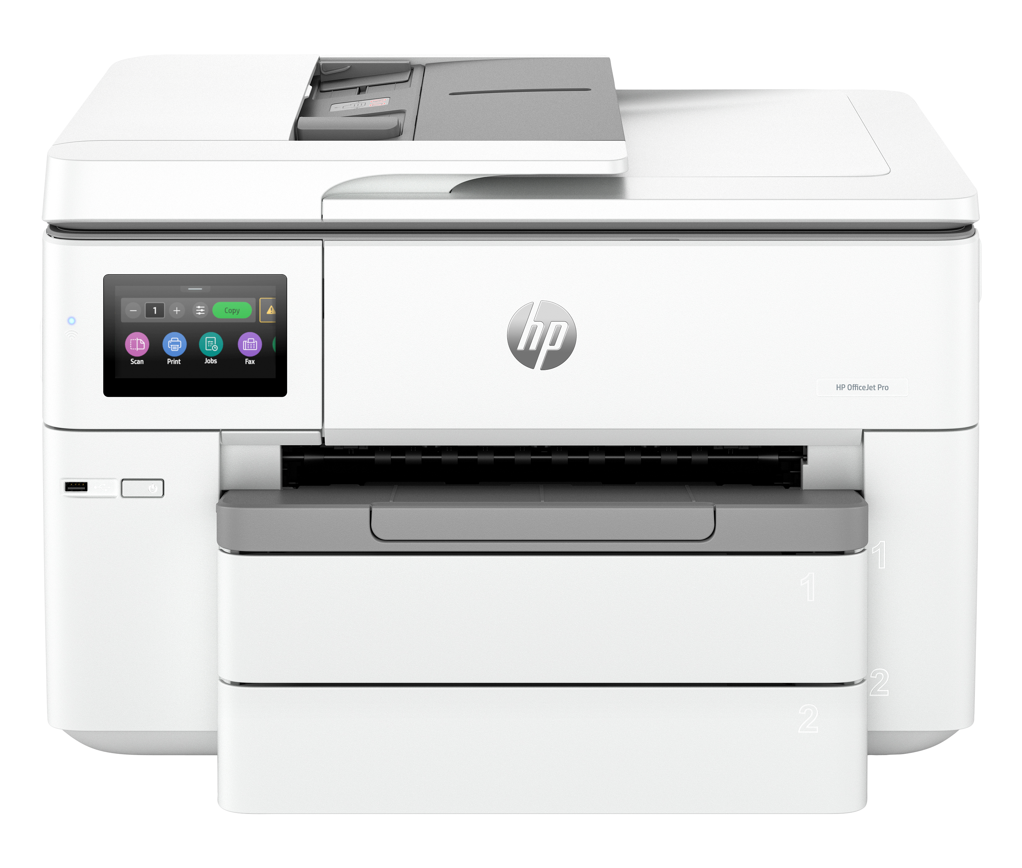 HP OfficeJet Pro 9730e HP+ Wide Format AiO All-in-One Printer - A3/A4 Color Ink, Print/Copy/Scan, Automatic Document Feeder, Auto-Duplex, Two Trays, LAN, Wifi, 22ppm, 250-1500 pages per month (replaces OfficeJet Pro 7740)