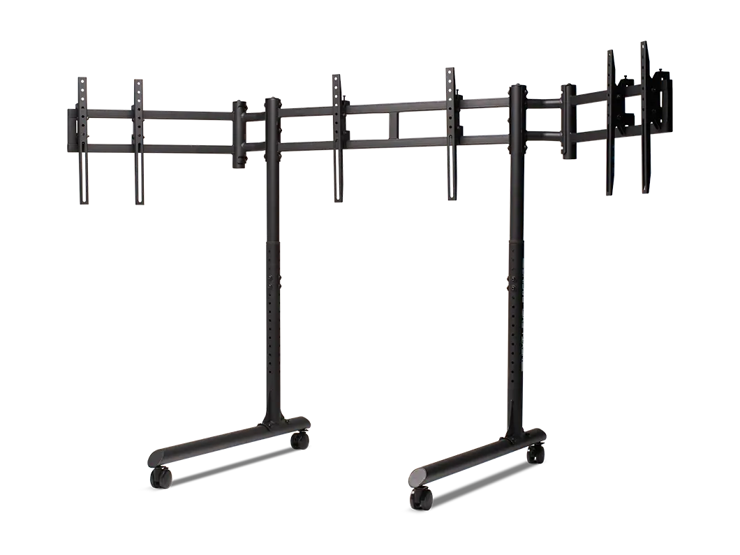 Next Level Racing Floor stand - Tube Freestanding Triple Monitor Stand - Up to 3x43 " - Height adjustment, Tilt - Maximum weight (capacity) 50 kg - Black