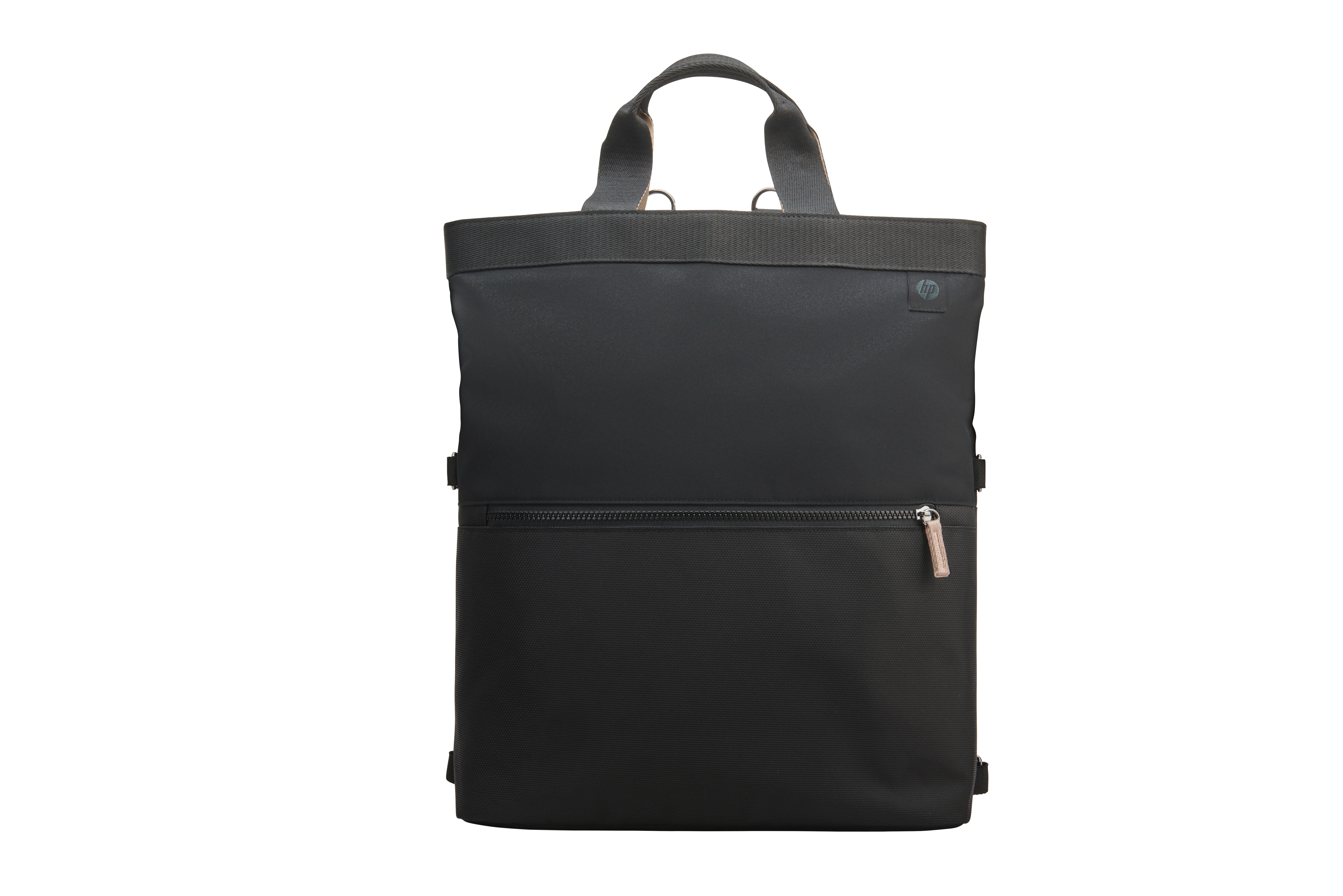 HP 14 Backpack Tote - 18 Liter Capacity, 4-way Convertible (backpack/tote/bag/handbag w/shoulder strap included), RFID Pocket, Extra Durable - Black, Beige