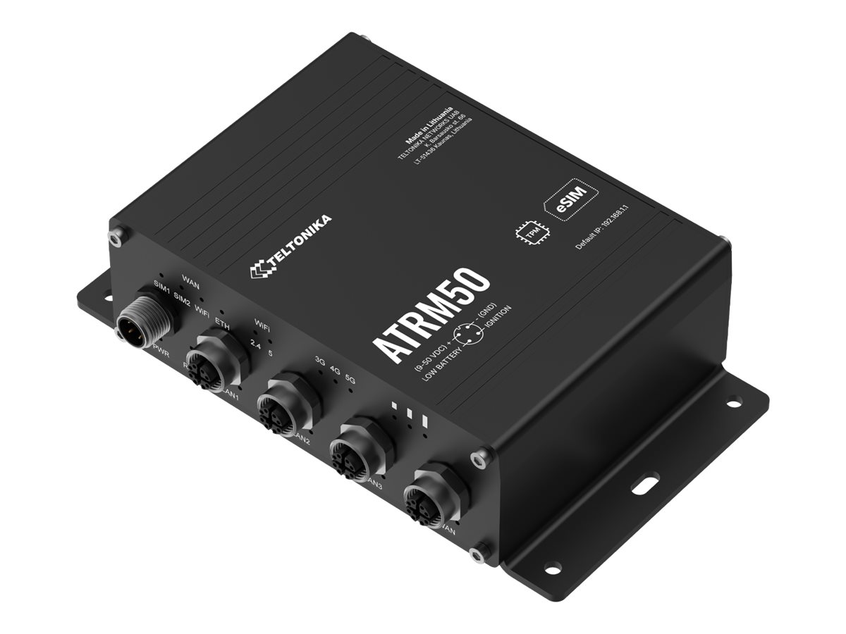 Teltonika - 5G Router for Transportation - ATRM50 - 802.11ac - 10/100/1000 Mbit/s - Ethernet LAN (RJ-45) ports 3 - Mesh Support Yes - MU-MiMO Yes - 5G - Antenna type 4 x SMA for Mobile, 2 x RP-SMA for Wi-Fi, 1 x SMA for GNNS