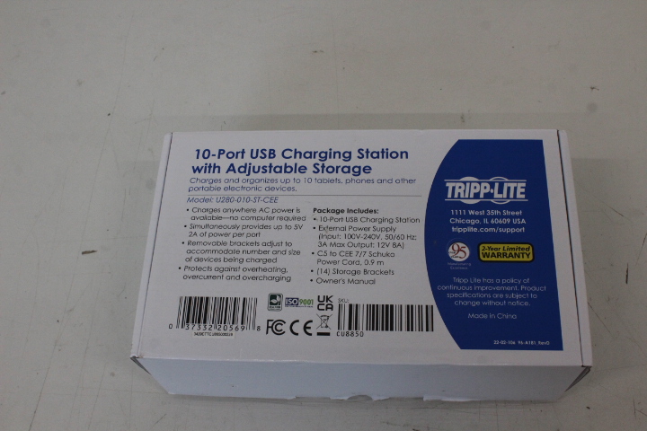 SALE OUT. - Eaton - 10 Port USB Charging Station with Adjustable Storage - U280-010-ST-CEE - 96 W - UNPACKED, SCRATCHED