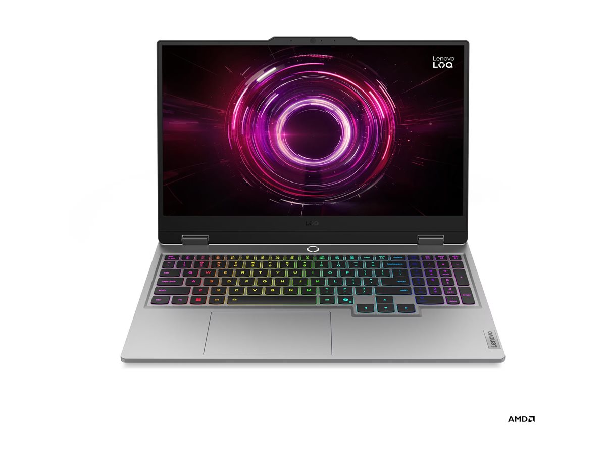 Lenovo- LOQ 15AHP10 AMD - Luna Grey - 15.6 " - IPS - FHD - 1920 x 1080 pixels - Anti-glare - AMD Ryzen 7 - 250 - 16 GB - SODIMM DDR5 - Solid-state drive capacity 512 GB - NVIDIA GeForce RTX 5060 - GDDR7 - 8 GB - Windows 11 Home - 802.11ax - Bluetooth vers
