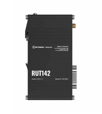 Teltonika - Ethernet Router with RS232 (RUT142000000) - RUT142 - 802.11n - 10/100 Mbit/s - Ethernet LAN (RJ-45) ports 1 - Mesh Support No - MU-MiMO No - No mobile broadband