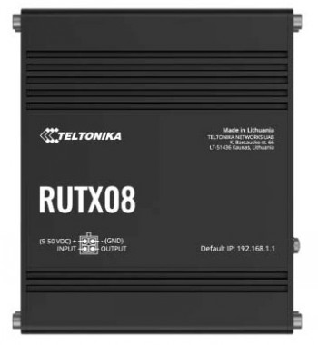 Teltonika - Industrial Router - RUTX08 - No Wi-Fi - 10/100/1000 Mbit/s - Ethernet LAN (RJ-45) ports 4 - Mesh Support No - MU-MiMO No - No mobile broadband - 1 - 24 month(s)