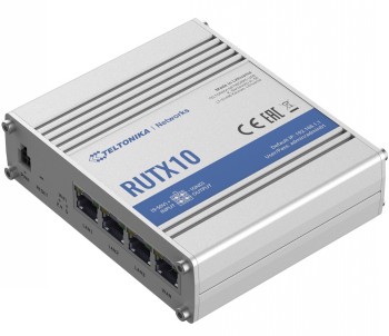 Teltonika - Industrial Router - RUTX10 - 802.11ac - 867 Mbit/s - 10/100/1000 Mbit/s - Ethernet LAN (RJ-45) ports 4 - Mesh Support No - MU-MiMO No - No mobile broadband - 1 - 24 month(s)