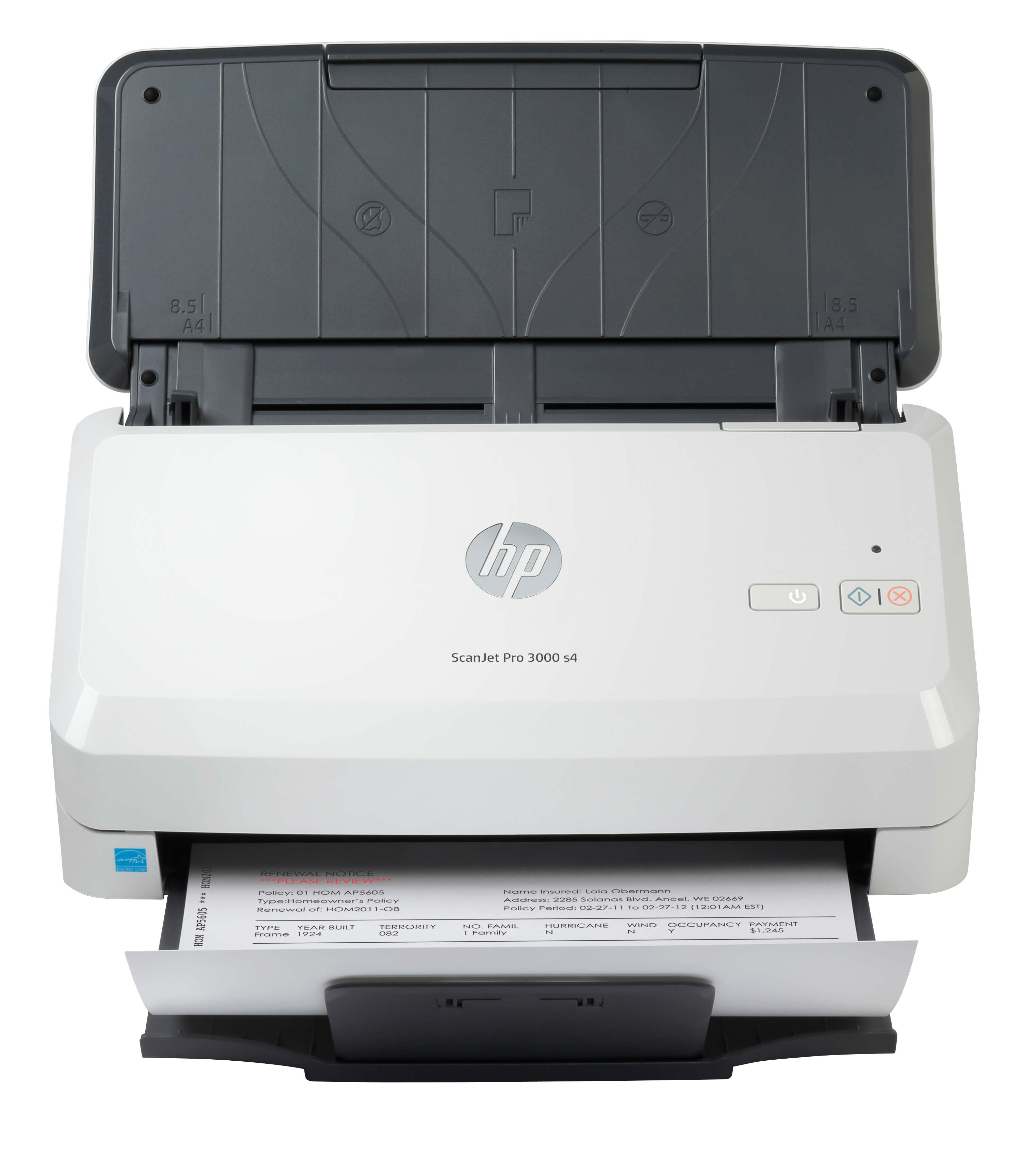 HP ScanJet Pro 3000 s4 Scanner - A4 Color 600dpi, Sheetfeed Scanning, Automatic Document Feeder, Auto-Duplex, OCR/Scan to Text, 40ppm, 4000 pages per day