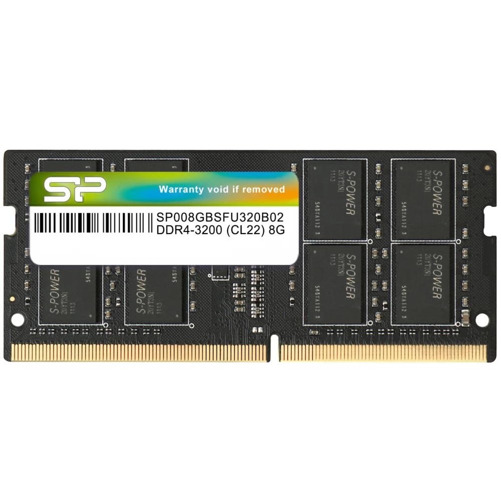 Silicon Power - SP008GBSFU320X02 - 8 GB - DDR4 - 3200 MHz - Notebook - Registered No - ECC No