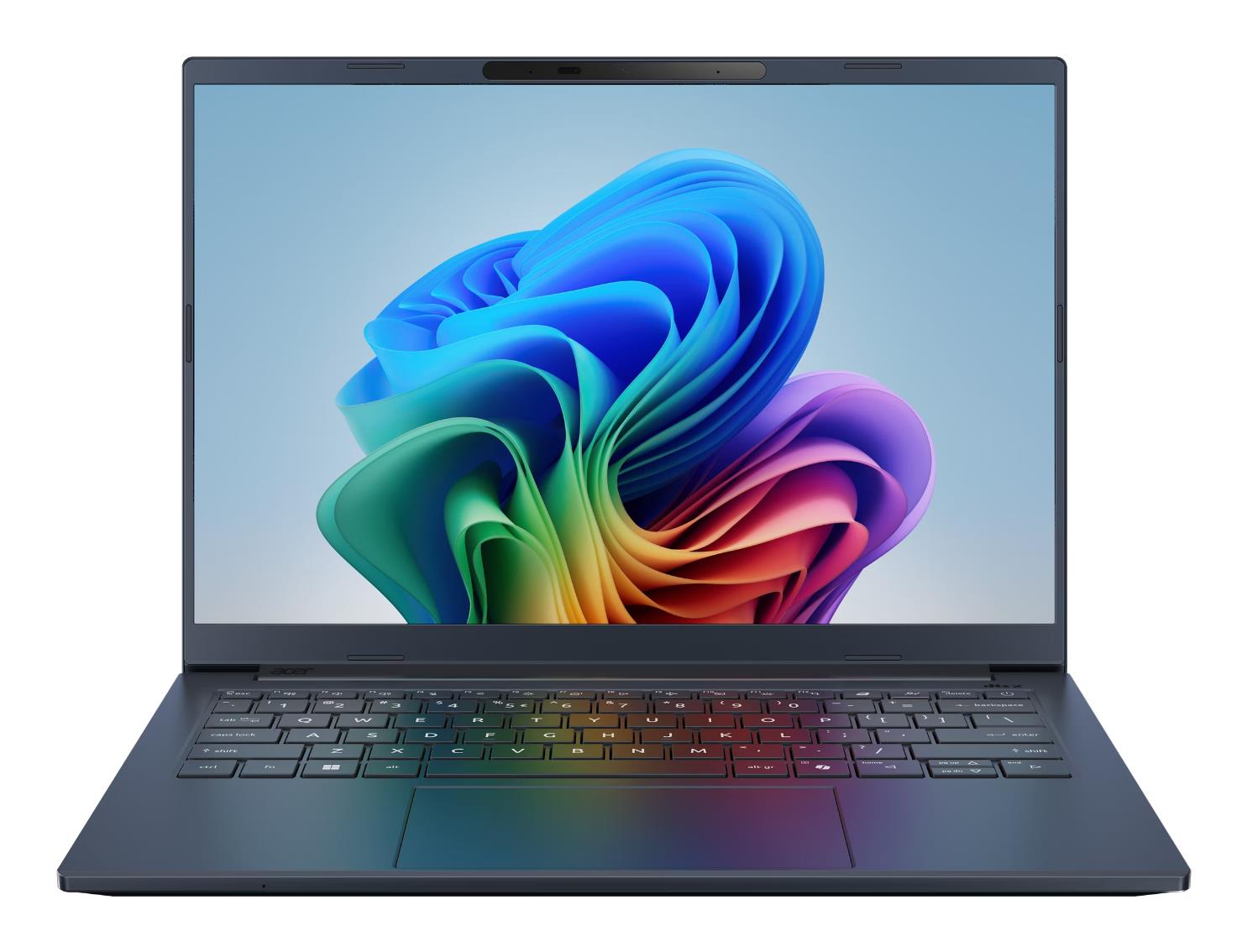 Notebook|ACER|Aspire|Aspire 14 A|CPU Qualcomm Snapdragon|X1-26-100|3 GHz|14 "|1920 x 1200 pixels|RAM 16 GB|LPDDR5x-SDRAM|SSD 512 GB|Discrete graphics Not available|On-board graphics Yes|OS installed Windows 11 Home|Colour Blue|Weight 1.26 kg|NX.JP3EL.001