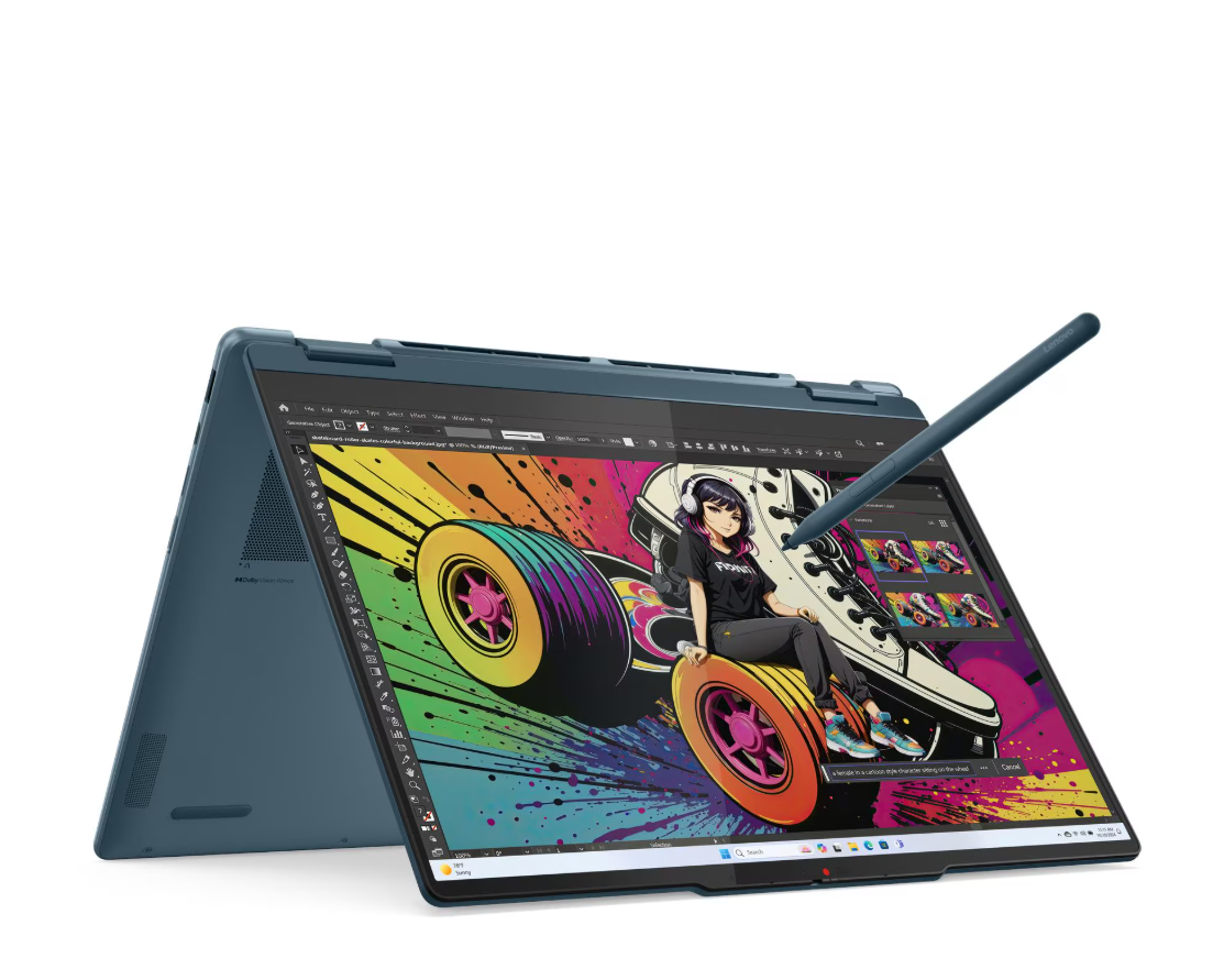 Lenovo- Yoga 7 2-in-1 14AKP10 AMD - Tidal Teal - 14 " - OLED - Touchscreen - WUXGA - 1920 x 1200 pixels - Glossy - AMD Ryzen AI 5 - 340 - 16 GB - Soldered LPDDR5 - Solid-state drive capacity 512 GB - AMD Radeon 840M Graphics - Windows 11 Home - 802.11be |