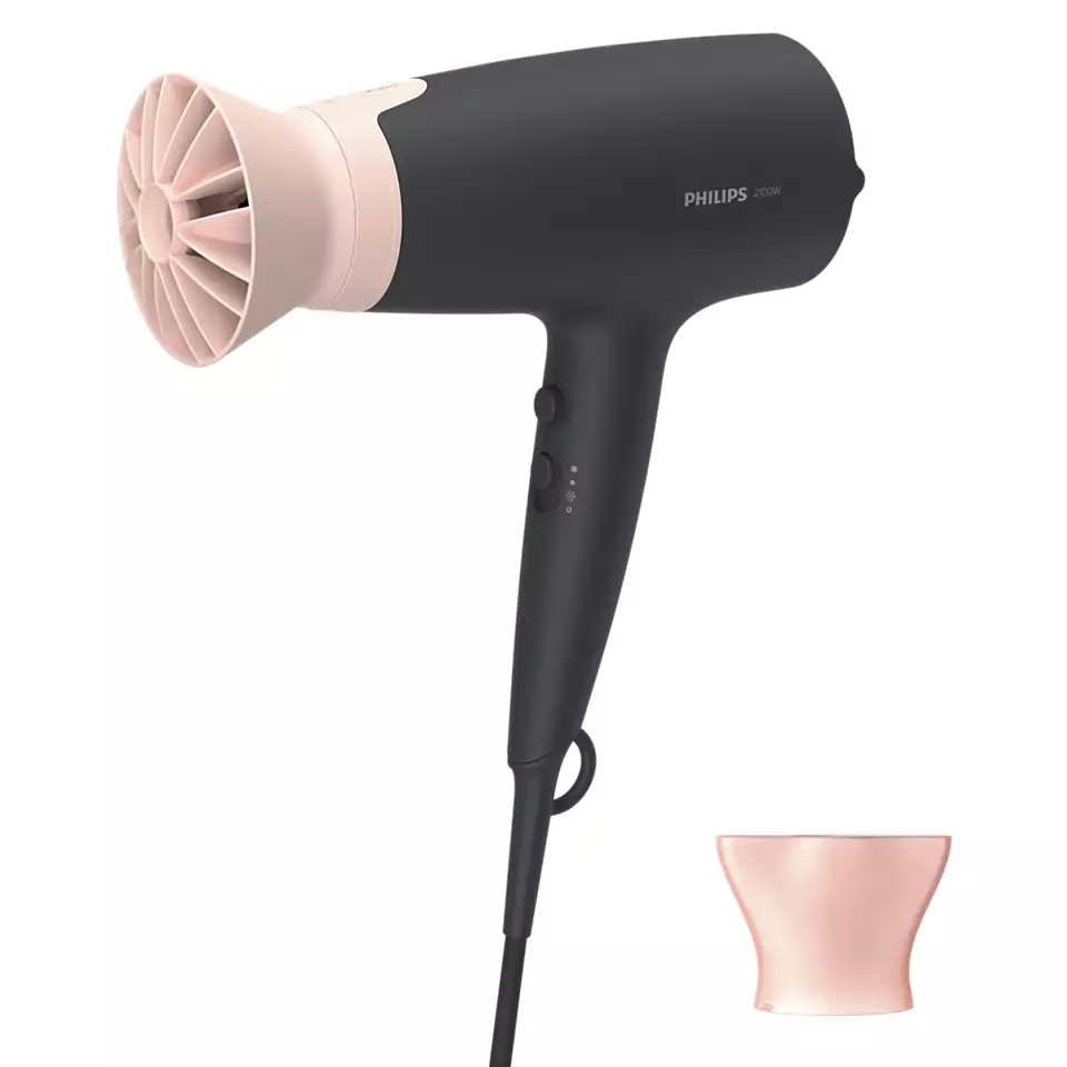Philips - Hair Dryer - BHD350/10 - 2100 W - Number of temperature settings 6 - Ionic function - Black/Pink