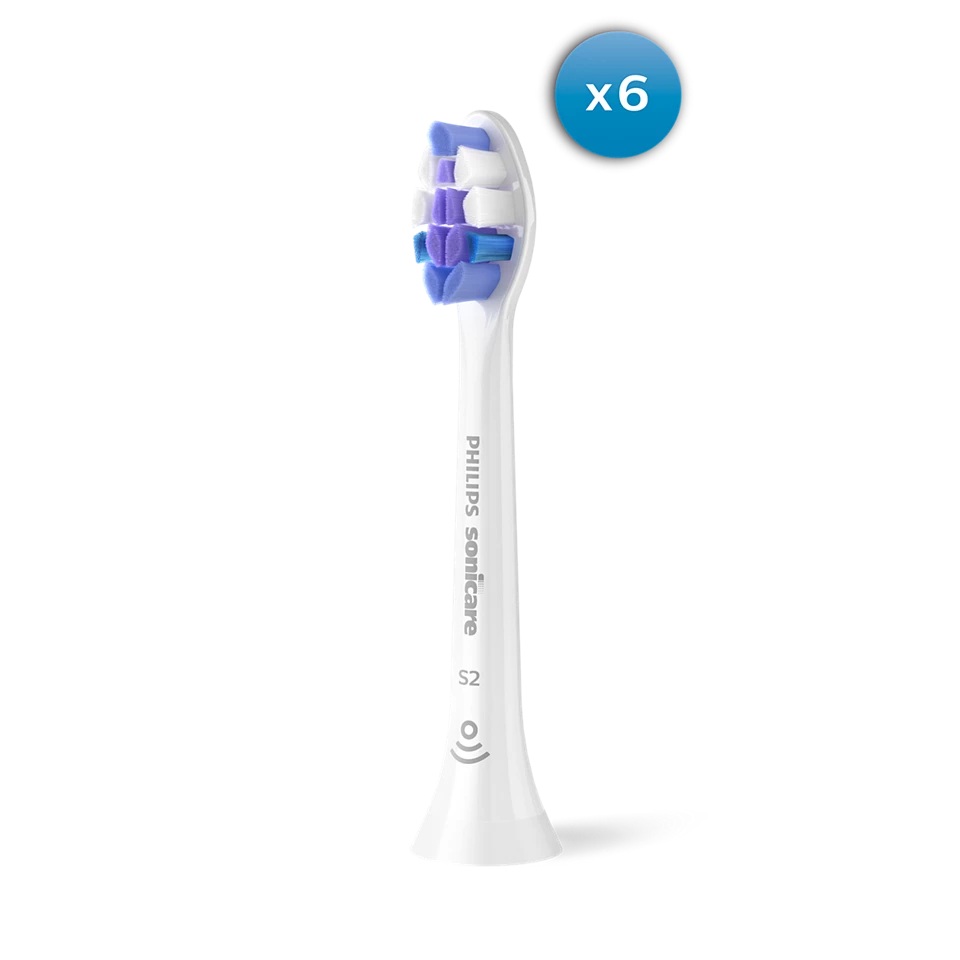 Philips - Replacement brush heads - HX6056/87 Sonicare Sensitive - Heads - For adults - Number of brush heads included 6 - White